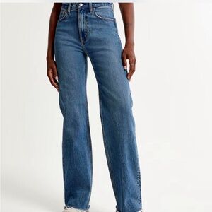 Abercrombie & Fitch Blue Flare Wide Leg Jeans